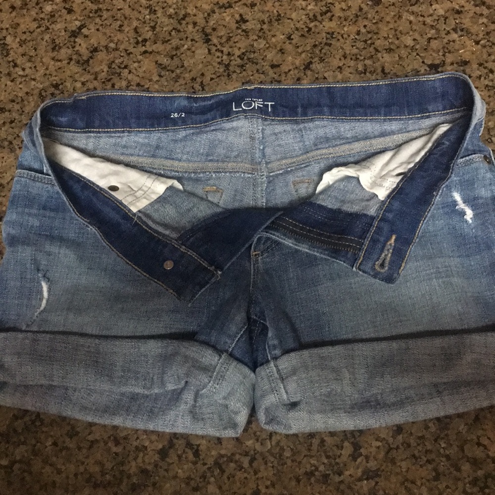 Rolled denim shorts from the Loft